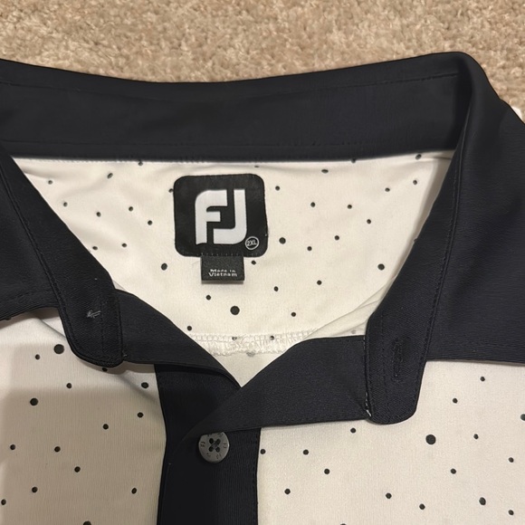 FootJoy Black and White Speckled Polo Shirt - Picture 2 of 2